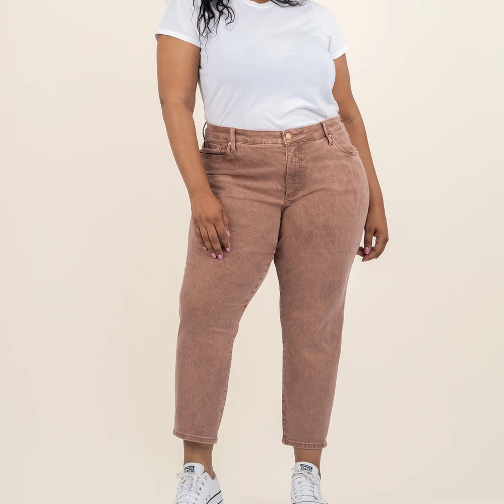 Kut from the Kloth Reese high rise ankle straight jeans coffee brown